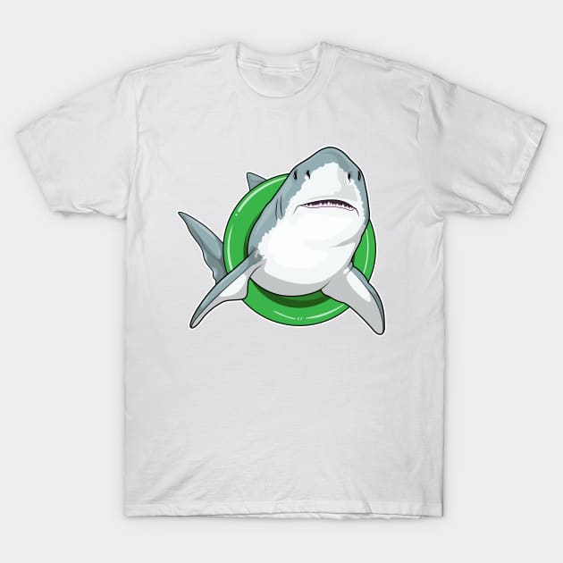 Shark Swimming Lifebuoy T-Shirt by Markus Schnabel